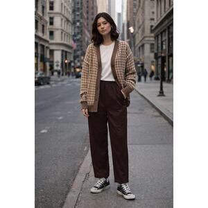 Vtg 80s Blair Chocolate Brown Pants Womens Size 10P Pull-On Eclectic Grandpa